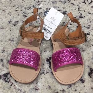 NWT Carter’s Toddler size 8 pink glitter sandals